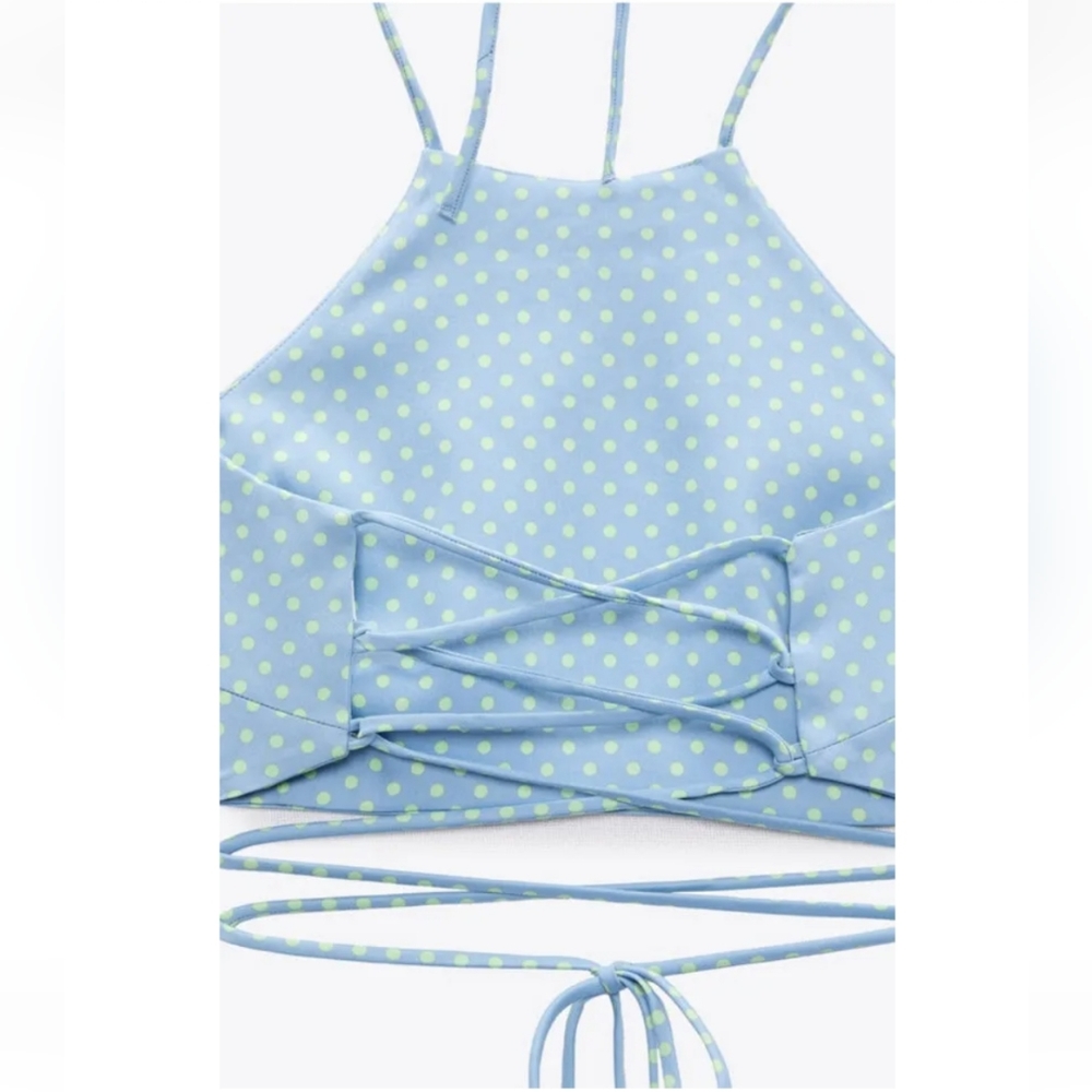 ZARA Polka-dot crop halter top